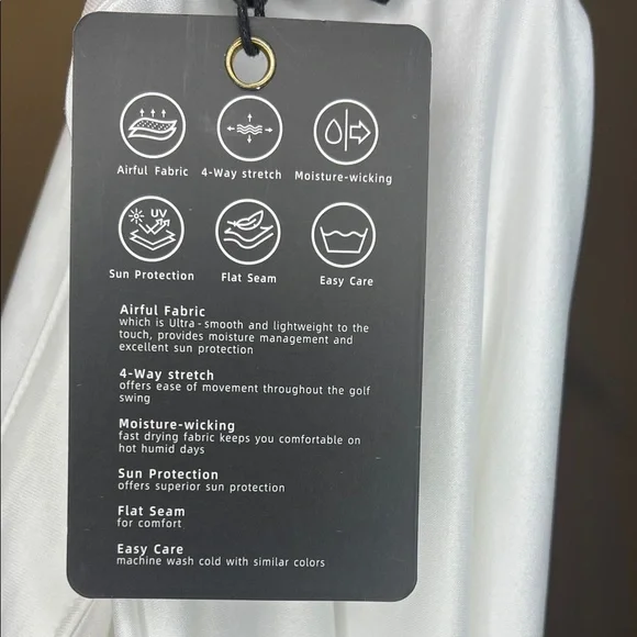 Acegolfs Women’s Stylish White Polo Shirt with Red Stripes - Picture 3 of 5